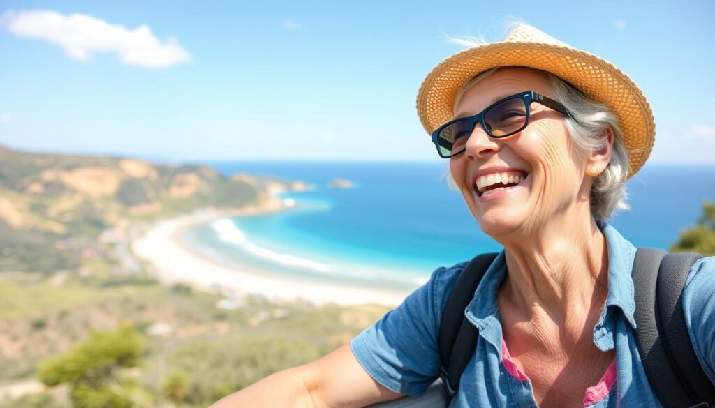 Image of a senior enjoying a vacation