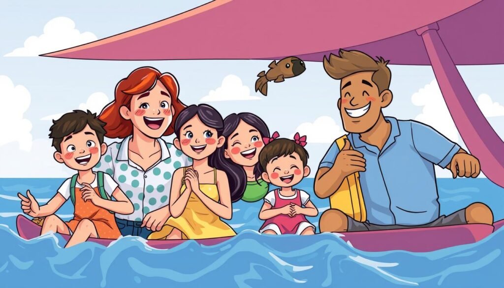 Image representing union families enjoying a vacation together