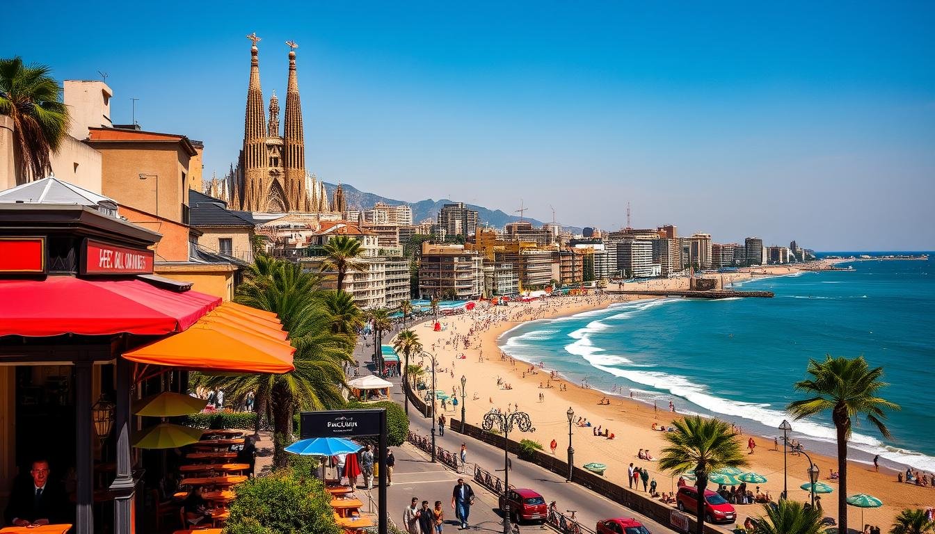 Barcelona city and coast